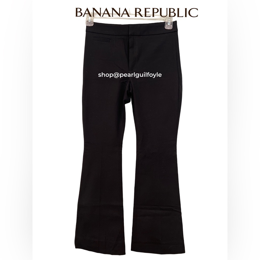 Banana Republic Washable Bi-Stretch Black Sloan Flare Pants